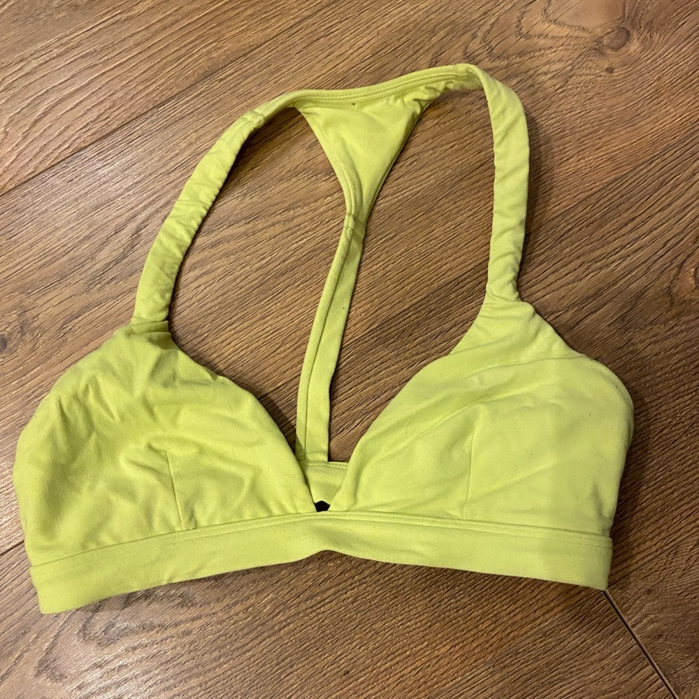 Bright yellow Athleta bralette
